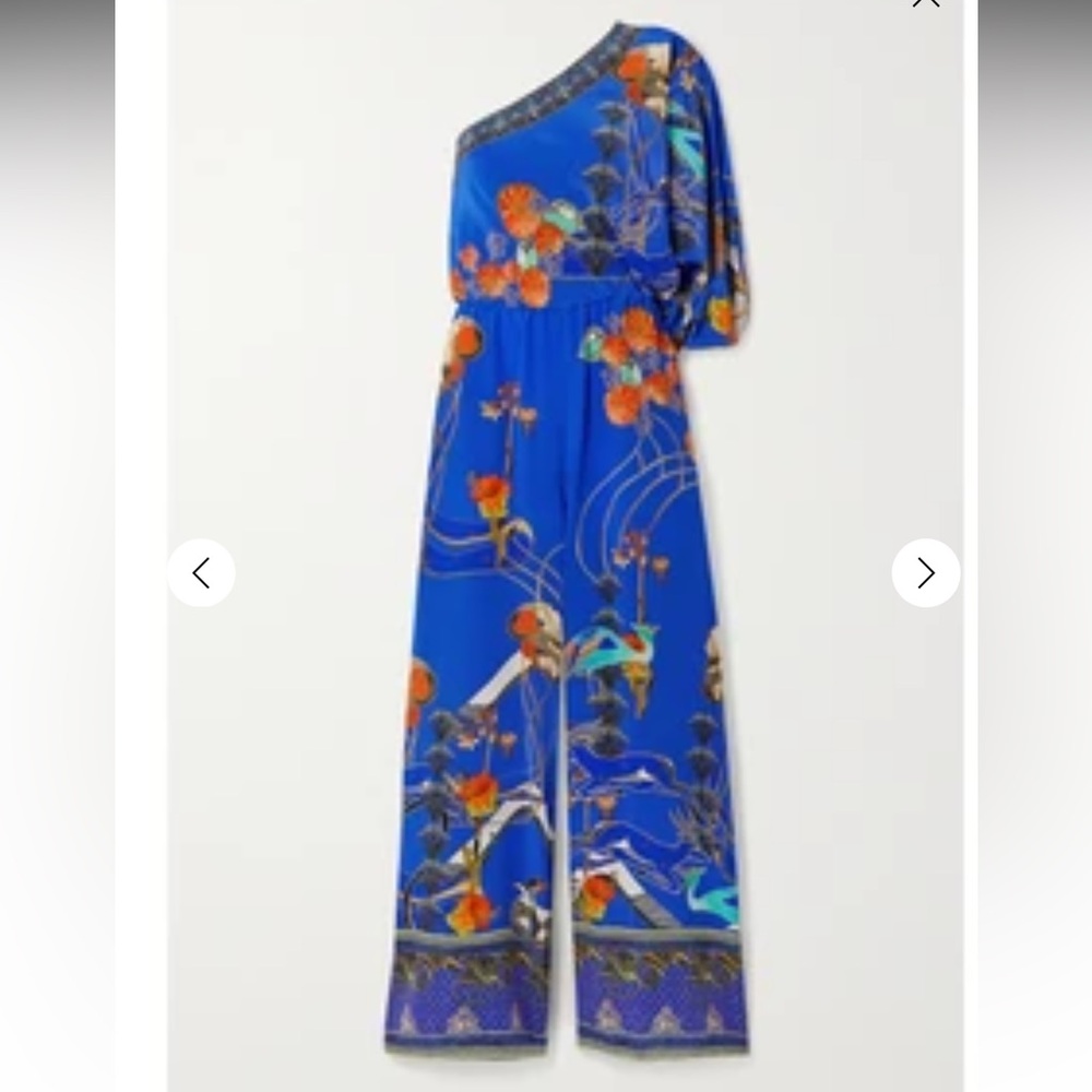Camilla One-Shoulder Blue Floral Jumpsuit - Picture 2 of 4